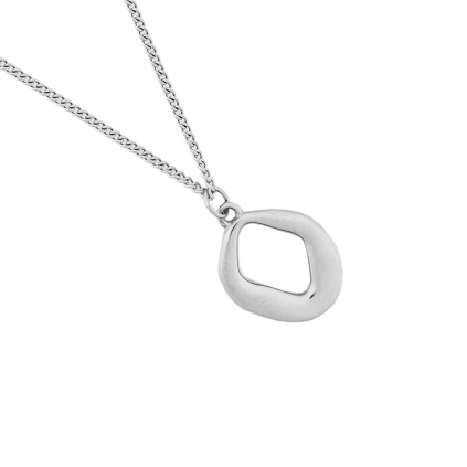 Náhrdelník s nepravidelným přívěskem - stříbrný