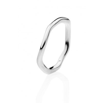 Deformovaný prsten - stříbrný