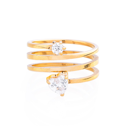 Twist promise ring - pozlacený