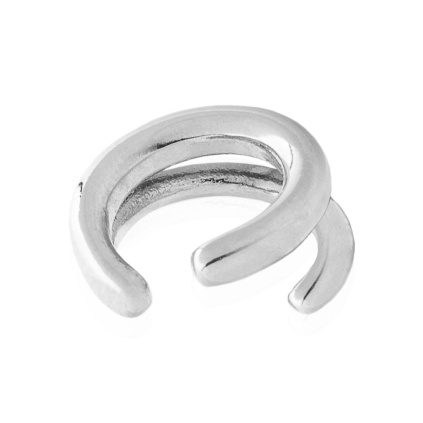 Dvojitá ear cuff náušnice - stříbrná