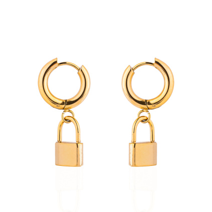 Náušnice se zámkem - pozlacené