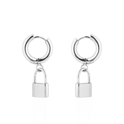 Náušnice se zámkem - stříbrné