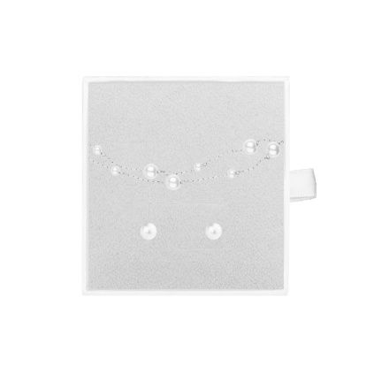 Jemný perličkový set - stříbrný