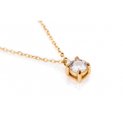 Diamond pozlacený náhrdelník - stříbrný
