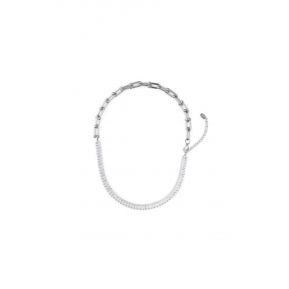 Crystal náhrdelník - stříbrný