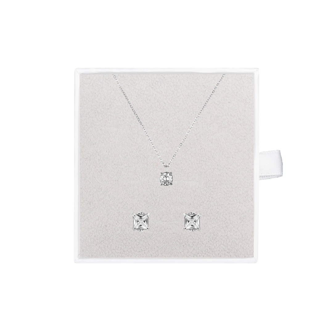 franco bene Stříbrný Diamond set náhrdelník a náušnice | 2248