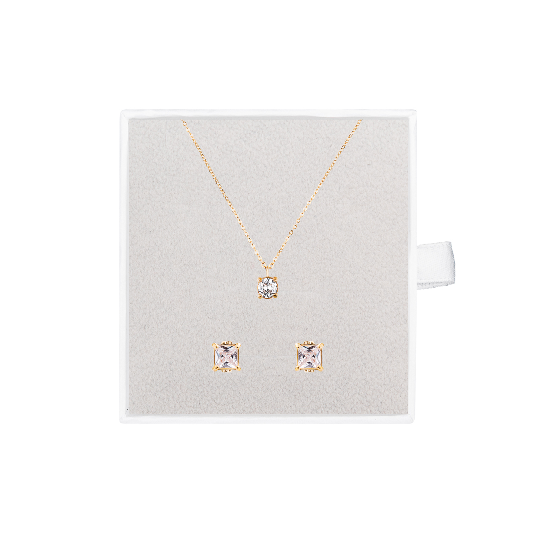 Levně franco bene Pozlacený Diamond set náhrdelník a náušnice | 2249