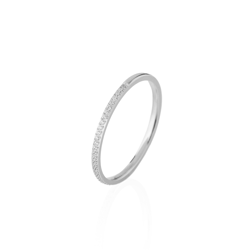 franco bene Zirkonový prsten - stříbrný | 488 Velikost prstenu: 6 (52 mm)