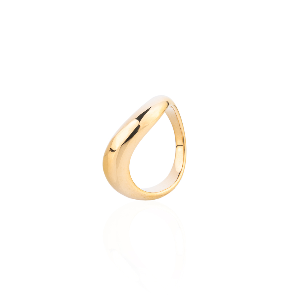 franco bene Curve prsten - pozlacený | 2902 Velikost prstenu: 6 (52 mm)