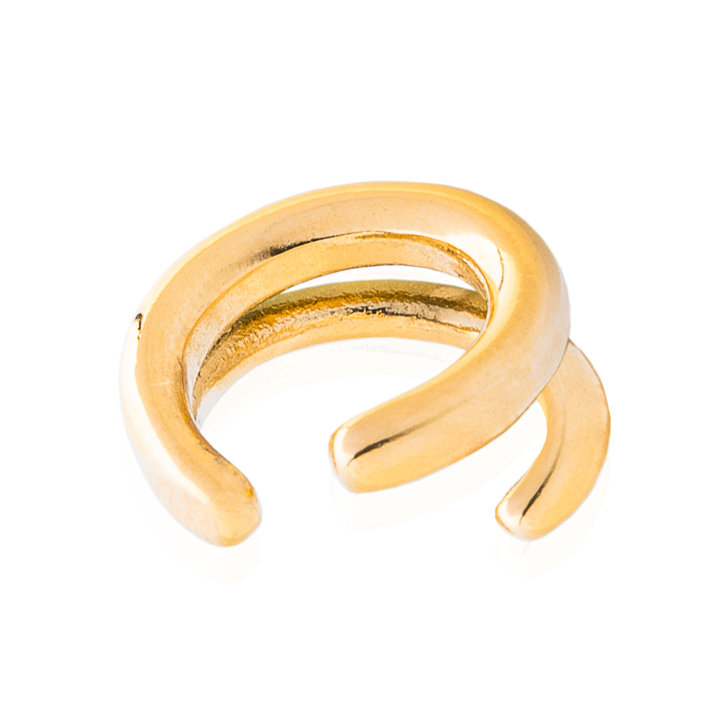 franco bene Dvojitá ear cuff náušnice - pozlacená | 1390