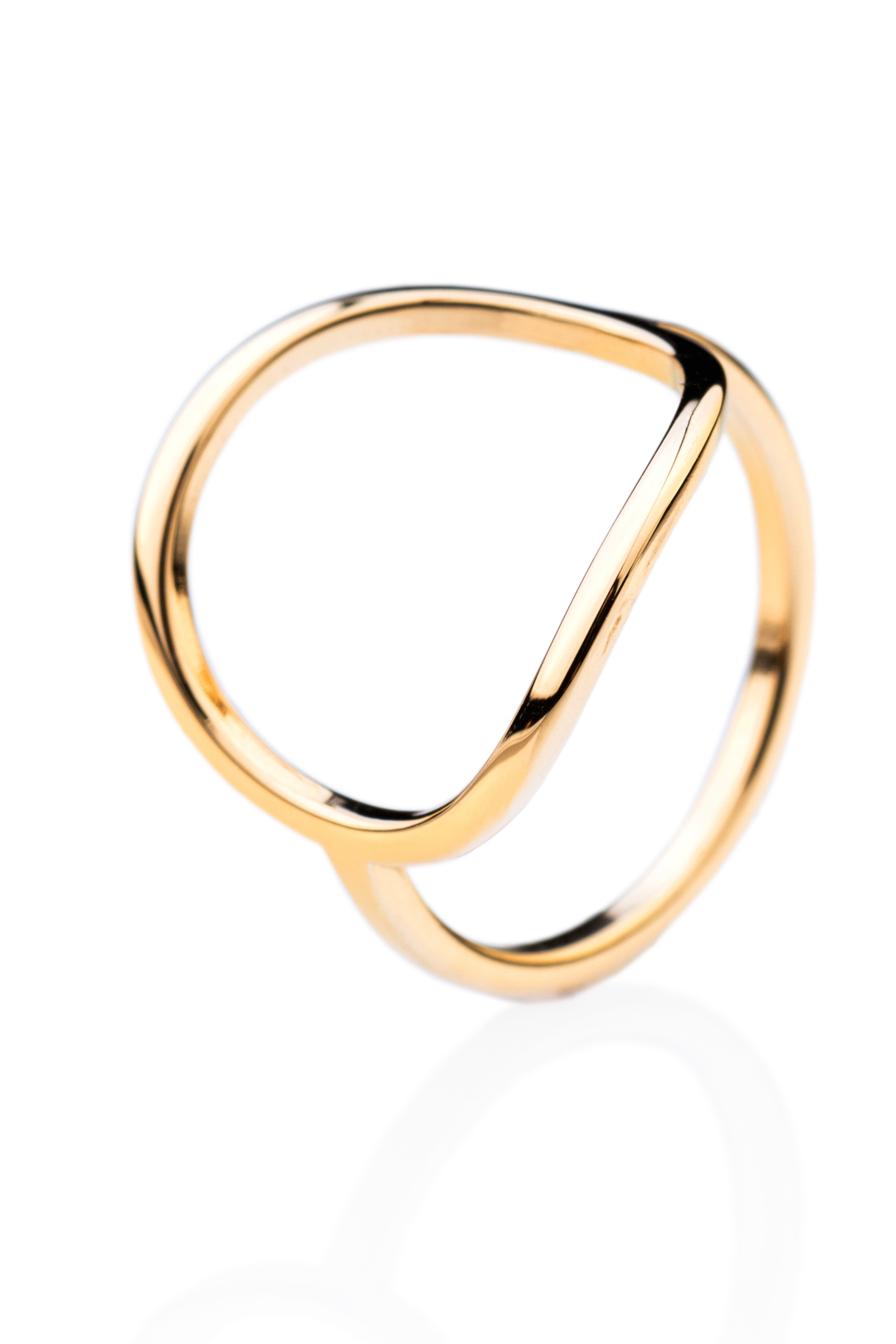 franco bene Golden Eye prsten - pozlacený | 380 Velikost prstenu: 6 (52 mm)