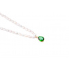 Perličkový náhrdelník s přívěskem zeleného kamene