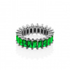Stříbrný crystal prsten - zelený_1