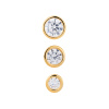 Set 3 zirkonových náušnic - zlatý