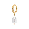 Zatočené náušnice s přívěskem perly - pozlacené