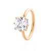 Promise ring se čtvercovým zirkonem - pozlacený