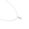 Perličkový náhrdelník s přívěskem kamínku - stříbrný