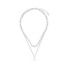 Vrstvený náhrdelník s perlou - stříbrný
