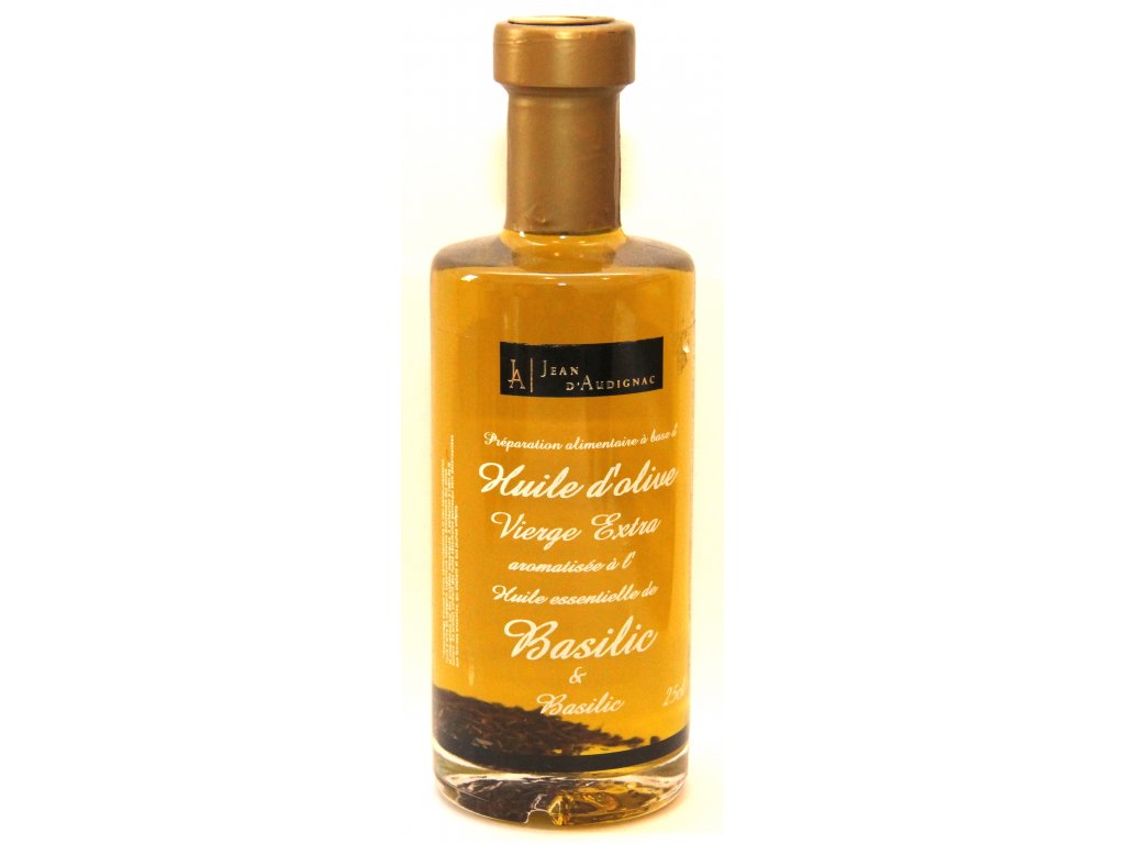 Olivový olej extra panenský s bazalkou - Huile d`Olive Vierge Extra au basilic - 25cl