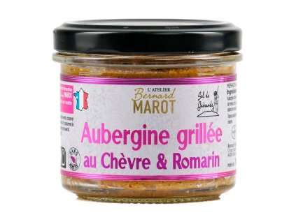 GRILLED EGGPLANT WITH GOAT CHEESE AND ROSEMARY SPREAD 90G – AUBERGINES GRILLÉES AU CHÈVRE ET ROMARIN À TARTINER 90G