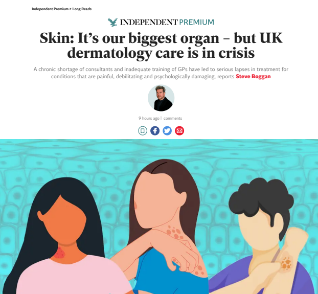 Kůže: Je to náš největší orgán - ale ve Velké Británii je dermatologická péče v krizi
