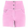 WR.UP® SNUG denim ružové kraťasy, vysoký pás gombíky RE(MOVE), WRUPSNUG9HS321, P123 (Veľkosť XXS)