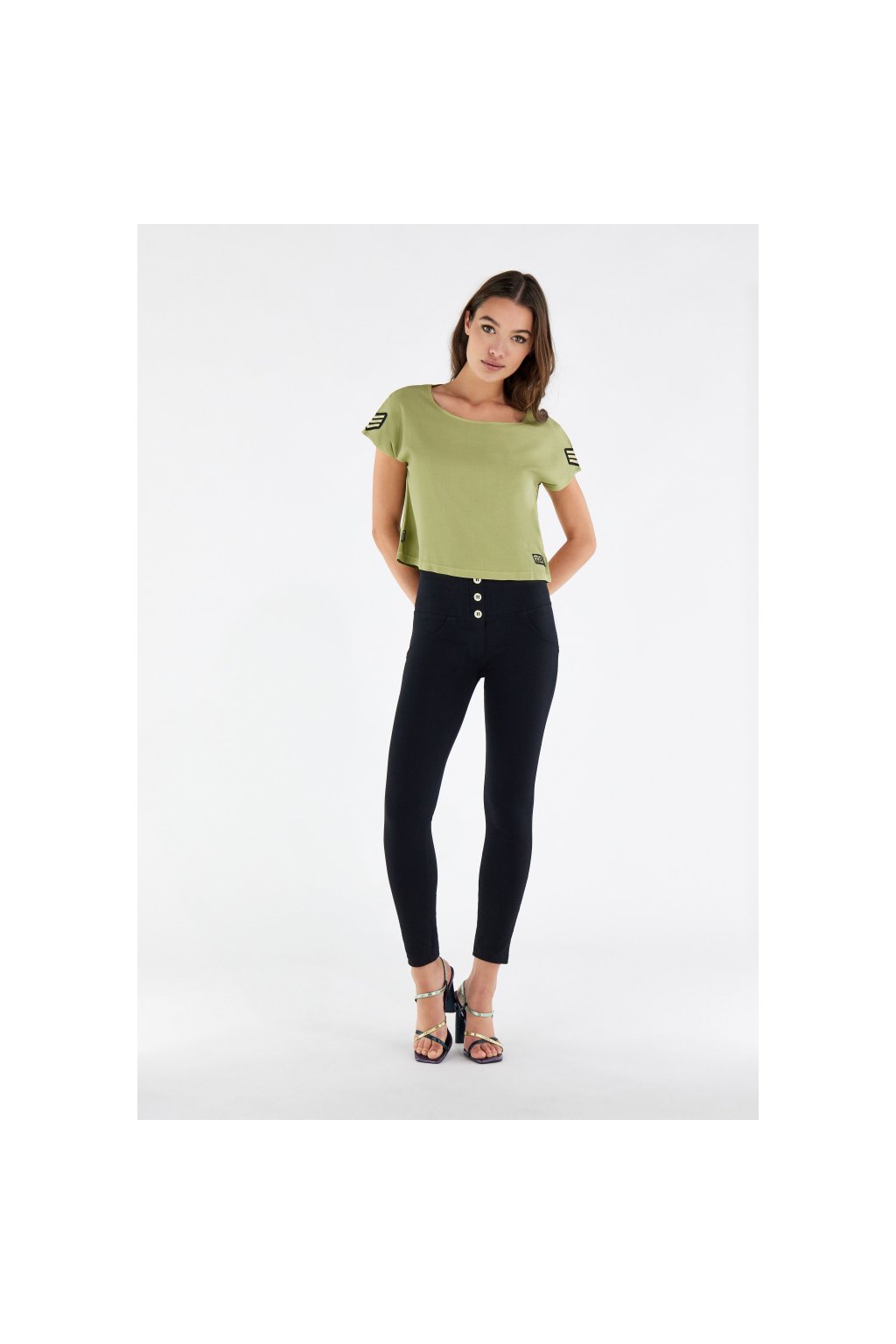 WR.UP® bavlnené nohavice čierne, 7/8, vysoký pás RE(MOVE) WRUP4BHC001ORG, N (Veľkosť XL)