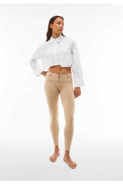 Tvarujúce nohavice WR.UP® s pravidelným pásom a rebrovanými vsadkami (Farba Hnedá, Veľkosť L)