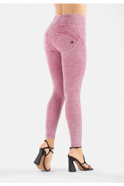 Kyslé džínsy WR.UP® s vysokým pásom z člnkovanej býčej džínsoviny (Farba Rose Wine, Veľkosť XL)