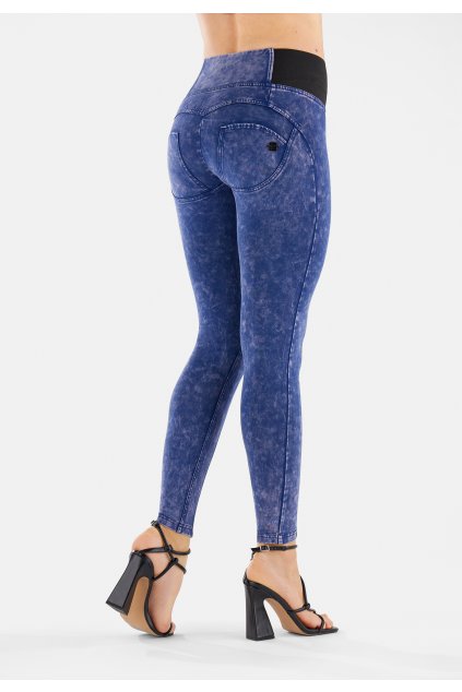 WR.UP® nohavice denim šúchané  s vysokým pásom s gumičkami, WRUP2HF301 (Farba Čierna, Veľkosť XL)