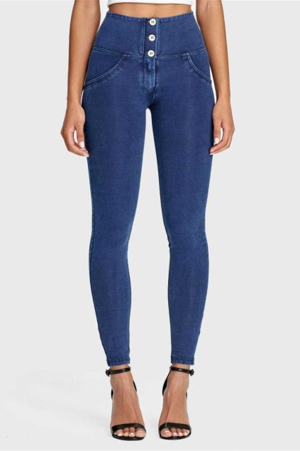 WR.UP® denim nohavice tmavo modré s modrým šitím, vysoký pás RE(MOVE), WRUP2BHC002ORG, J0B
