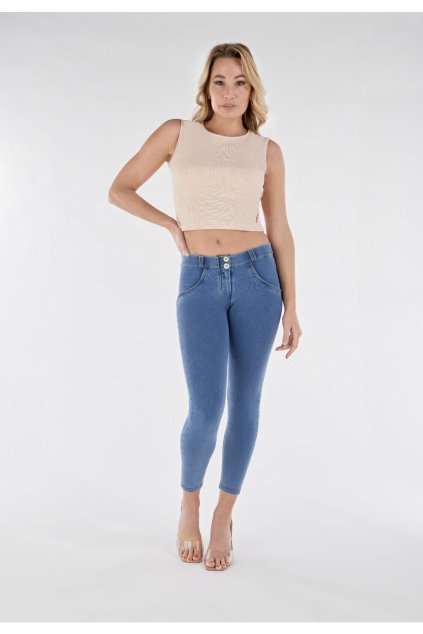 WR.UP® denim sv. modré so žltým šitím,7/8, regular pás RE(MOVE) WRUP4RC002ORG, J4Y