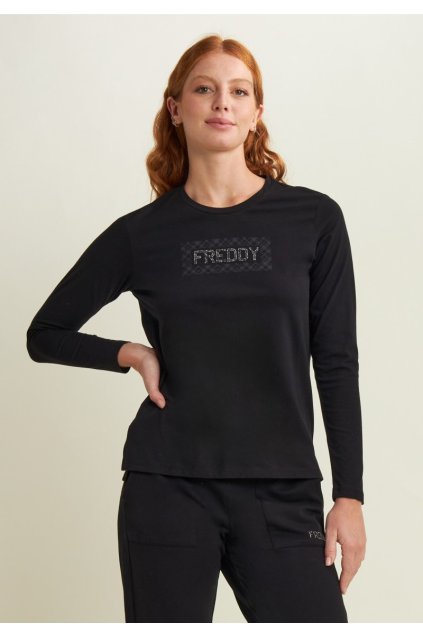 Tričko s dlhým rukávom a pohodlným strihom s potlačeným chrbtom, F25WTRT5, N