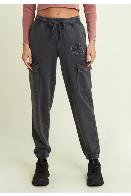 Women's French terry cargo trousers with Disney graphic (Farba Bering Sea, Veľkosť XS)