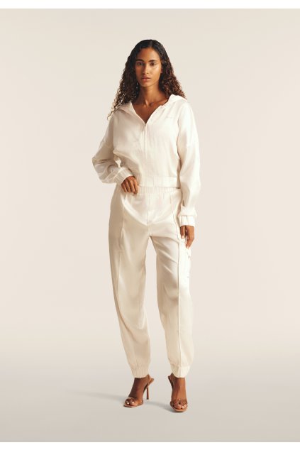 Silk-effect cargo trousers with elasticated bottom (Farba Dark Sapphire, Veľkosť L)