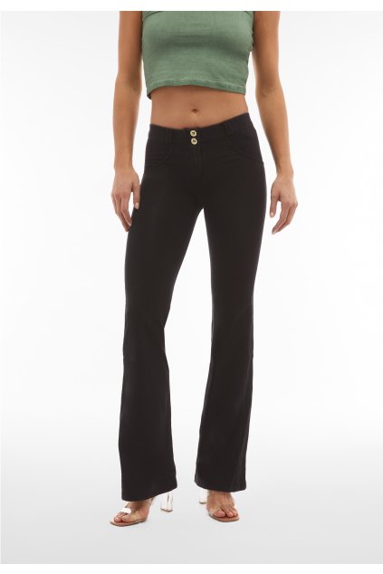 Džegíny WR.UP® s pravidelným pásom a push up efektom z ekologickej tkaniny (Farba Tmavé denim - prešívanie v tóne, Veľkosť XXS)