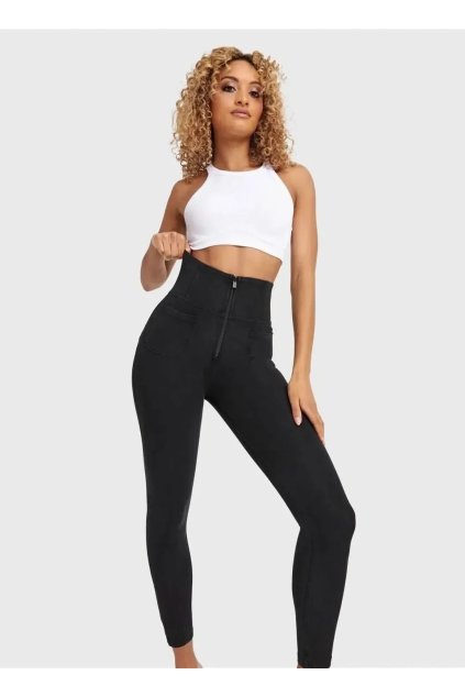 wr upr denim with front pockets super high waisted 78 length black black stitching pants wrup4shs224 j7n xxs 7