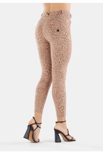 WR.UP® svetlo hnedé nohavice so zvieracím vzorom, vysoký pás RE(MOVE), WRUP4RHF314, ANI68 (Veľkosť S)