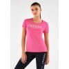 FREDDY D.I.W.O.® športové tričko ružové z recyklovanej priedušnej technickej látky s potlačou S2WSFT1, F111 (Veľkosť M)
