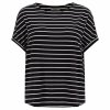 FREDDY dámske čierno-biele pruhované džersejové tričko S3WSLT15C, NW104 (Veľkosť M)