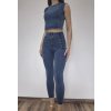 Crop top tričko modré bez rukávov, S25WTWT16, J145B