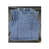 Crop top tričko modré bez rukávov, S25WTWT16, J145B