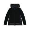 Women's medium-length down jacket with glossy and matt inserts (Farba Dark Sapphire, Veľkosť L)