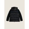 Women's medium-length down jacket with glossy and matt inserts (Farba Dark Sapphire, Veľkosť L)