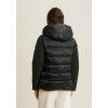 Women's medium-length down jacket with glossy and matt inserts (Farba Dark Sapphire, Veľkosť L)