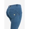 Džegíny WR.UP® s pravidelným pásom a push up efektom z ekologickej tkaniny (Farba Tmavé denim - prešívanie v tóne, Veľkosť XXS)