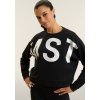 Cropped crew neck sweatshirt with MST maxi print (Farba Čierna, Veľkosť L)