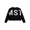 Cropped crew neck sweatshirt with MST maxi print (Farba Čierna, Veľkosť L)