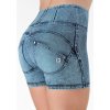 WR.UP® SNUG denim modré šúchané kraťasy, vysoký pás RE(MOVE), WRUPSNUG9HS236, J86B (Veľkosť S)