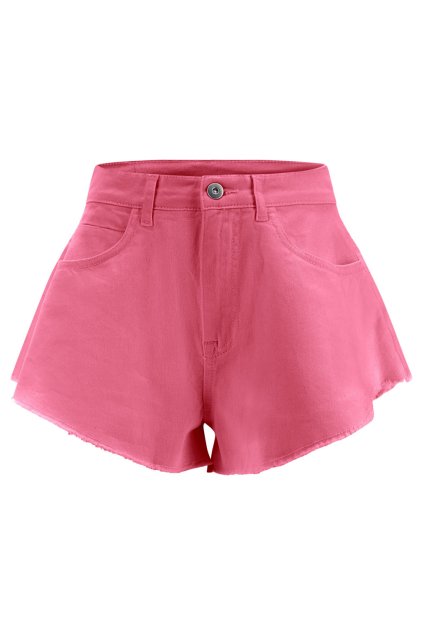 FREDDY Pantaloni scurți roz din denim și tiv cu franjuri, S3WGZP11, F111X